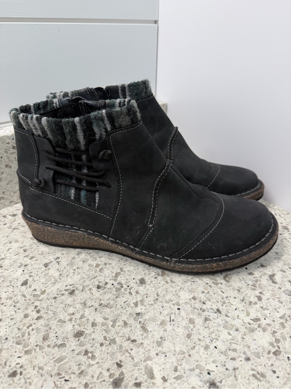 Aetrex Tessa/Cammie Black Casual Ankle Boots with Arch Support